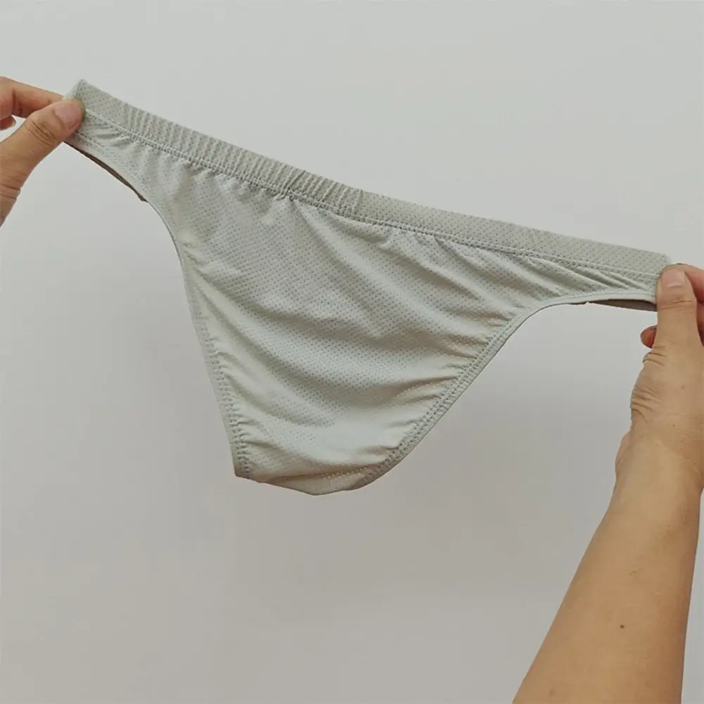 Sexy Skin Color Men Low Waist Mesh Breathable Jockstrap Pouch Half Hip Underwear Briefs Daily Fashion Panties