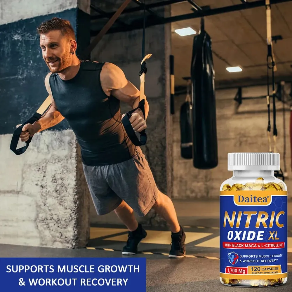 Nitric Oxide - Men's Health Support Capsules Contains Maca Root Powder Extract Muscle Growth and Strengthening