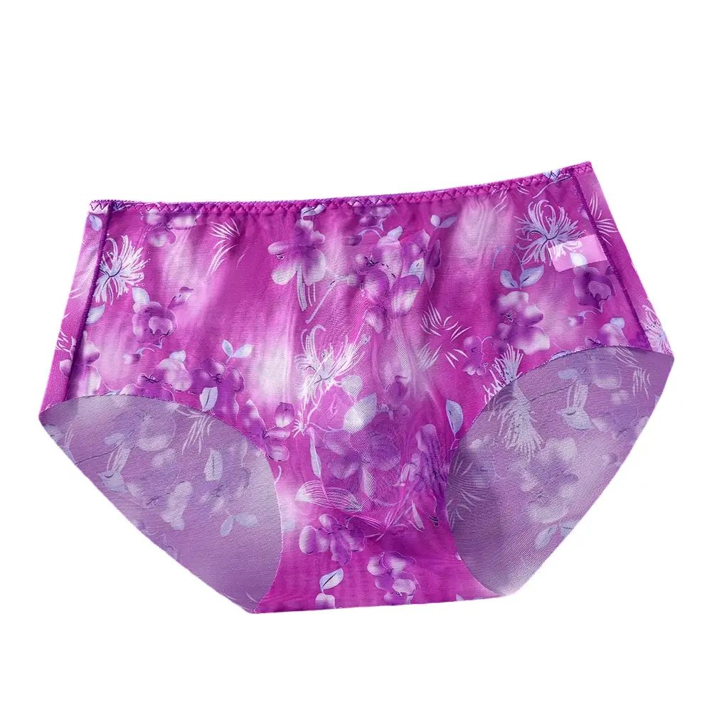 1pc Men's Thin Mesh Briefs Underwear 3D Bulge Pouch Underpants Print See Through Sissy Panties Elastic Breathable Briefs