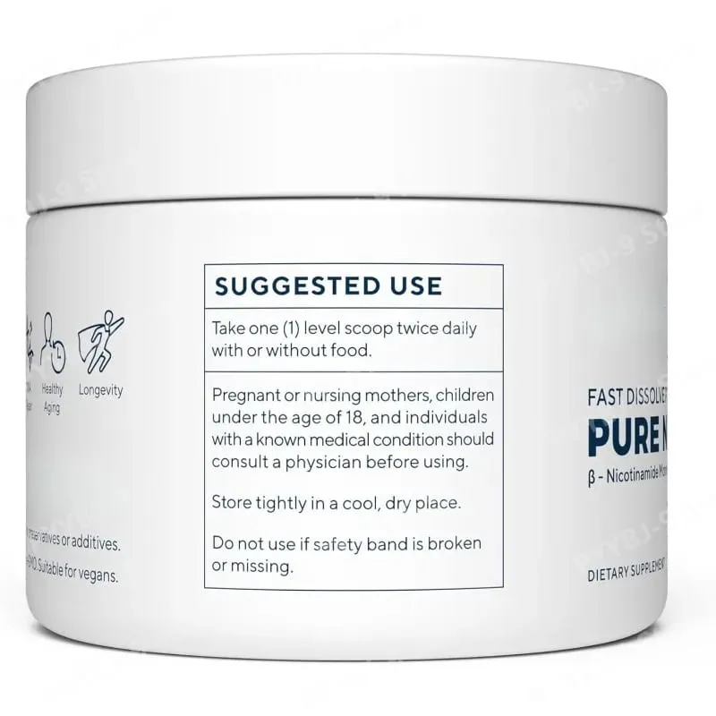 NMN Powder 100g Nicotinamide Mononucleotide 500mg Bawat Serving Fast Dissolving Formula High Purity Vegan Friendly Supplement
