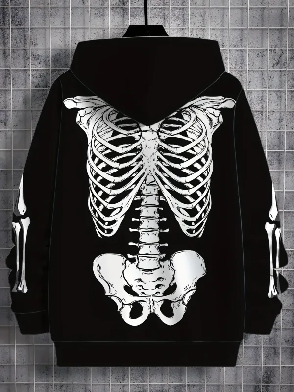 Sudaderas con capucha para hombre, sudadera con estampado de esqueleto en 3D, ropa deportiva con cordón, camisetas de manga larga, jersey de calle, ropa para hombre — image 6