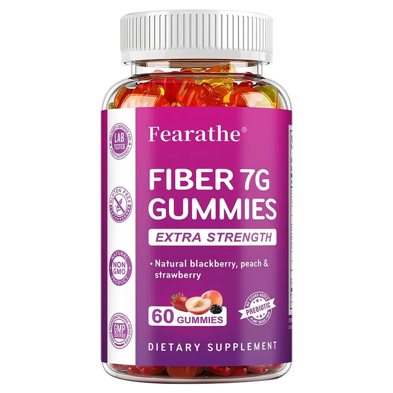 Prebiotic Fiber Gummies para sa Matanda - 7G Fiber Extrang Lakas - Zero Sugar Added - Digestive Health & Regularity Support