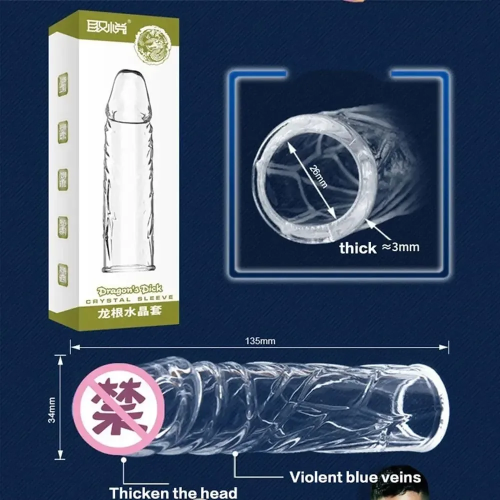 4 Types Thicken Penis Enlarge Sleeve Reusable Condom Cock Extender Delay Ejaculation Sex Toys for Men Intimate Goods