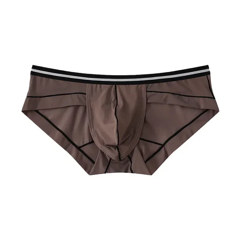 Ice Silk Briefs Seamless Panties Men Bulge Pouch Underwear Male Breathable Underpants Man Sexy U Convex Pouch Bikini Lingerie