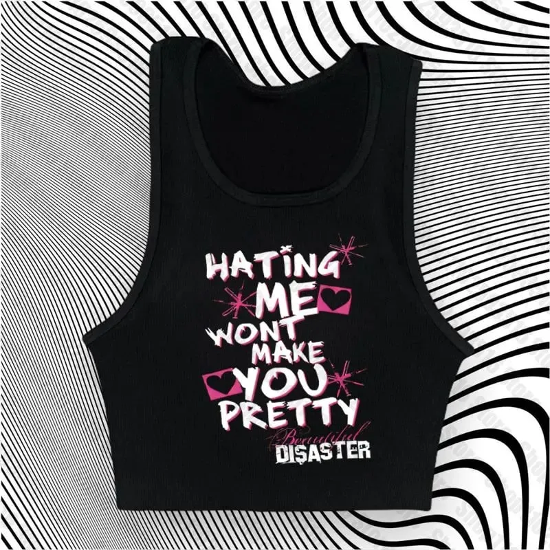 Female Clothing Women's Cropped Crop Tops for Women Tanks & Camis Grunge Clothes Y2k Top Aesthetic Women's Blouses Emo Harajuku