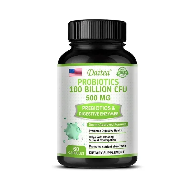 Probiotics 100 Billion CFU na may Prebiotics at Digestive Enzymes Gut Health Digestion Bloating Relief at Immune Support