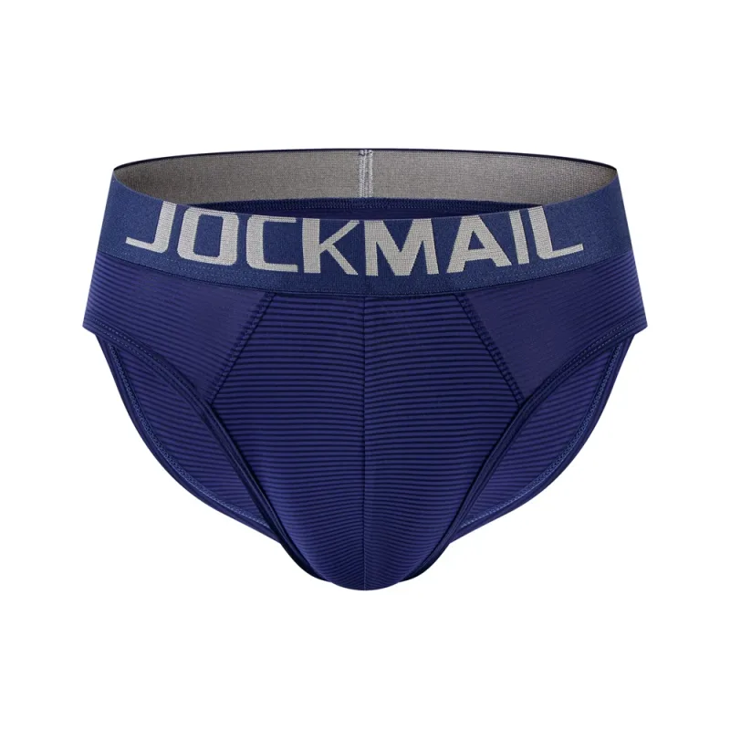 Men Underwear Brief Sexy Low-rise Striped Bikini Athletic Supporters Underpants Sleepwear Nylon Quick Dry Breathable