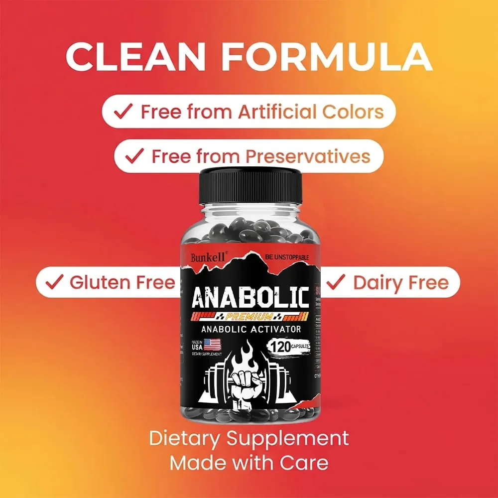 Men’s Muscle Builder Capsules Lean Muscle Growth Strength Endurance Recovery Metabolism & Abs Support 30/60/120 Capsules