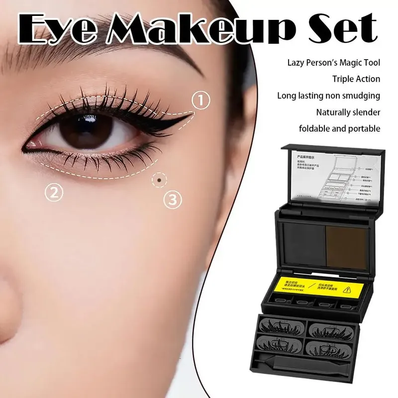 3-σε-1 Lower Eyelash Stamp Eyeliner & Mole 3s Fast Long-resting φορητό σετ μακιγιάζ Εφαρμογή ματιών Αντιολισθητικό Φυσικό V3V2