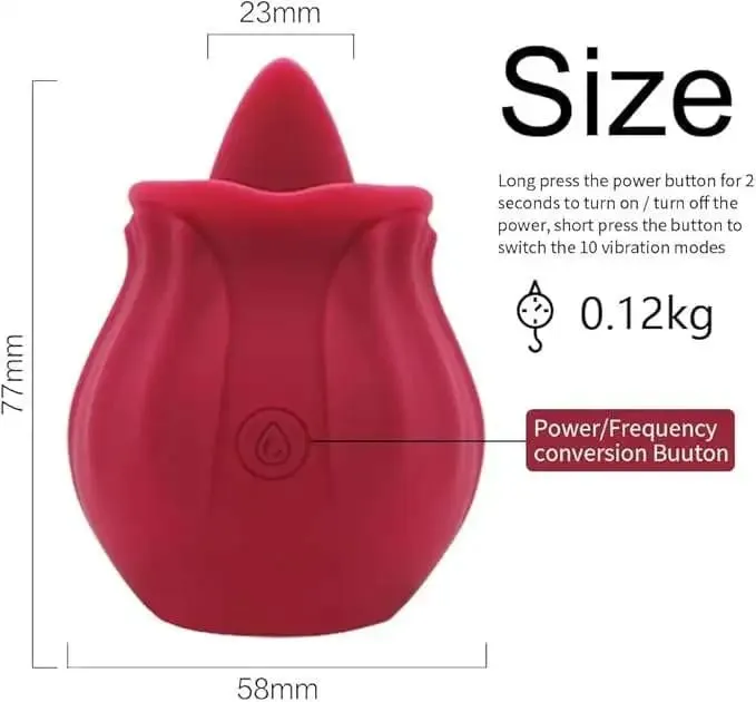 Rose Shaped Vibrator Body-Safe Silicone Sex Toy for Women Waterproof Rechargeable Multi-Speed Vibrations Discreet Adult Gift