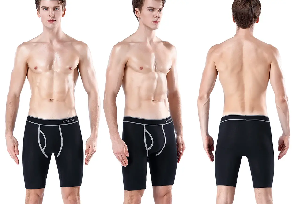 6Pieces Long Men's Panties Front Open Cotton Men Underpants Sports Long Legs Boxer Briefs Camouflage Boxers Underwear Man Shorts