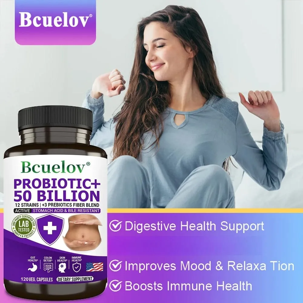 Probiotics + Prebiotics - Improve Digestion & Immunity Relieves Constipation Colon Detox Support Intestinal Health Supplement