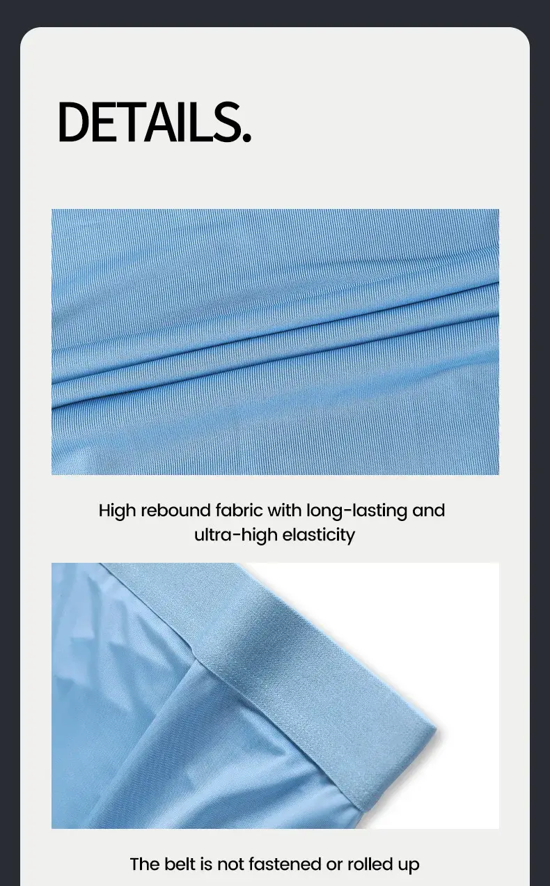 3PCS Men's sports underwear: high-waisted, belt-cinching, lengthened, anti-leg chafing, waist-protecting, flat-angle shorts