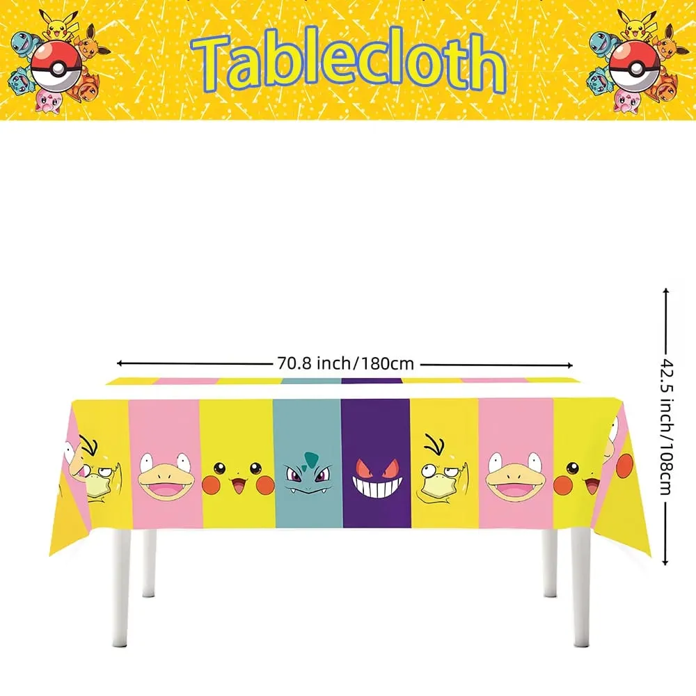 1/10Pcs Pokemon Tablecloth Birthday Dekorasyon Disposable Tablecloth Pikachu Tablecover Mga Regalo sa Kaarawan ng mga Bata Mga Baby Shower Supplies