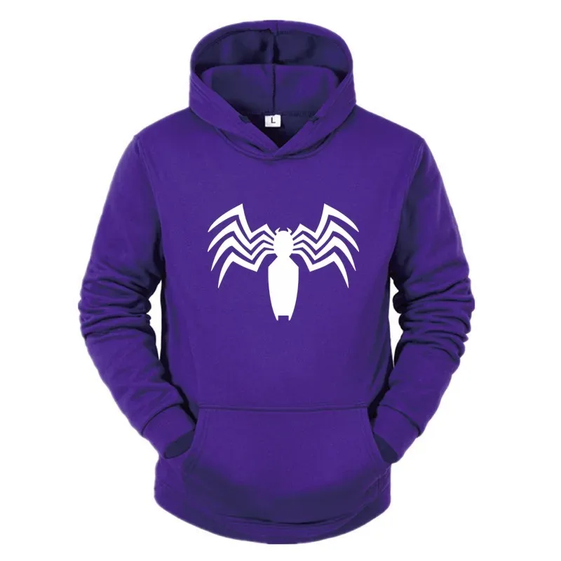 2026 Autumn and Winter New Men's Hoodie Street Fashion Spider Print Sportswear Women's fleece Casual Fun Wear