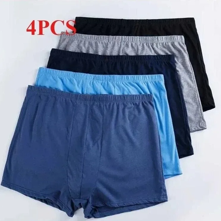 4-Pack Men's Big Tall Cotton Boxer Shorts - Ultra Loose Fit Super Breathable Underwear Lounge Pants for Men 9XL 10XL Plus Size