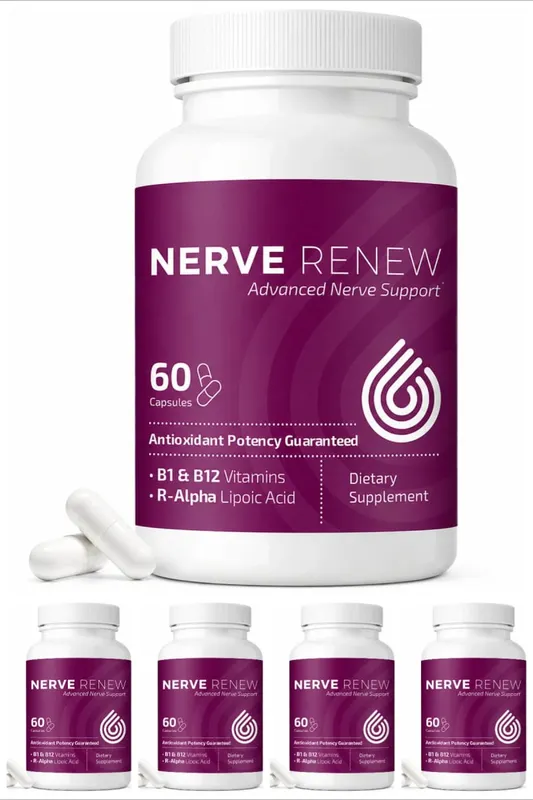 Nerve Renew Advanced Nerve Support Supplement - Natural Relief for Nerve Discomfort with R-Alpha Lipoic Acid & Vitamin B Complex