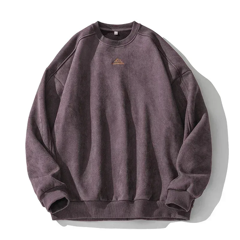 Märke Mocka Tröjor för Män 2026 Ny Höst Vinter Kläder Baggy Vintage Tröjor Par O Neck Överdimensionerad Blus — image 12