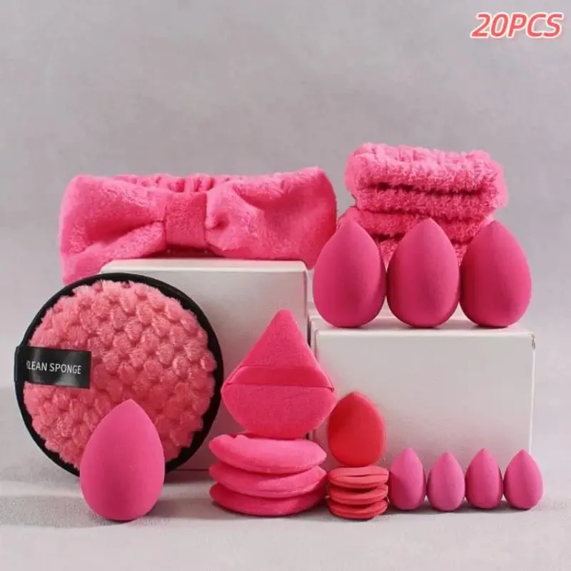 20 33Pcs Buong Makeup Tool Set na May Puff Brush Beauty Sponge Para sa Makeup Applying At Pag-alis ng Pang-araw-araw na Paggamit