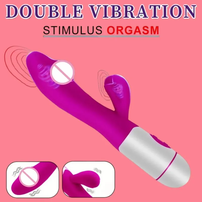 סיליקון G-Spot רטט רטט כפול דגדגן לעיסוי 10 מהירויות נטענת עמיד למים צעצוע מין תענוג לנשים