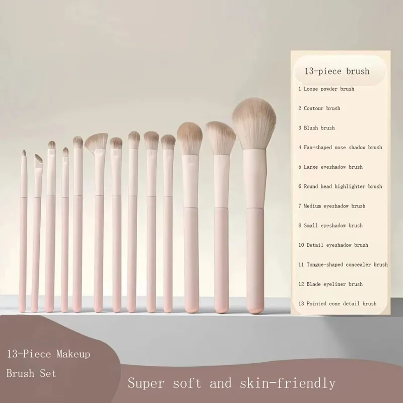 13PC Κορεατικά πινέλα μακιγιάζ Eye Shadow Blush Contour Nose Shadow Concealer Πλήρες σετ βουρτσών για αρχάριους μακιγιάζ για αρχάριους