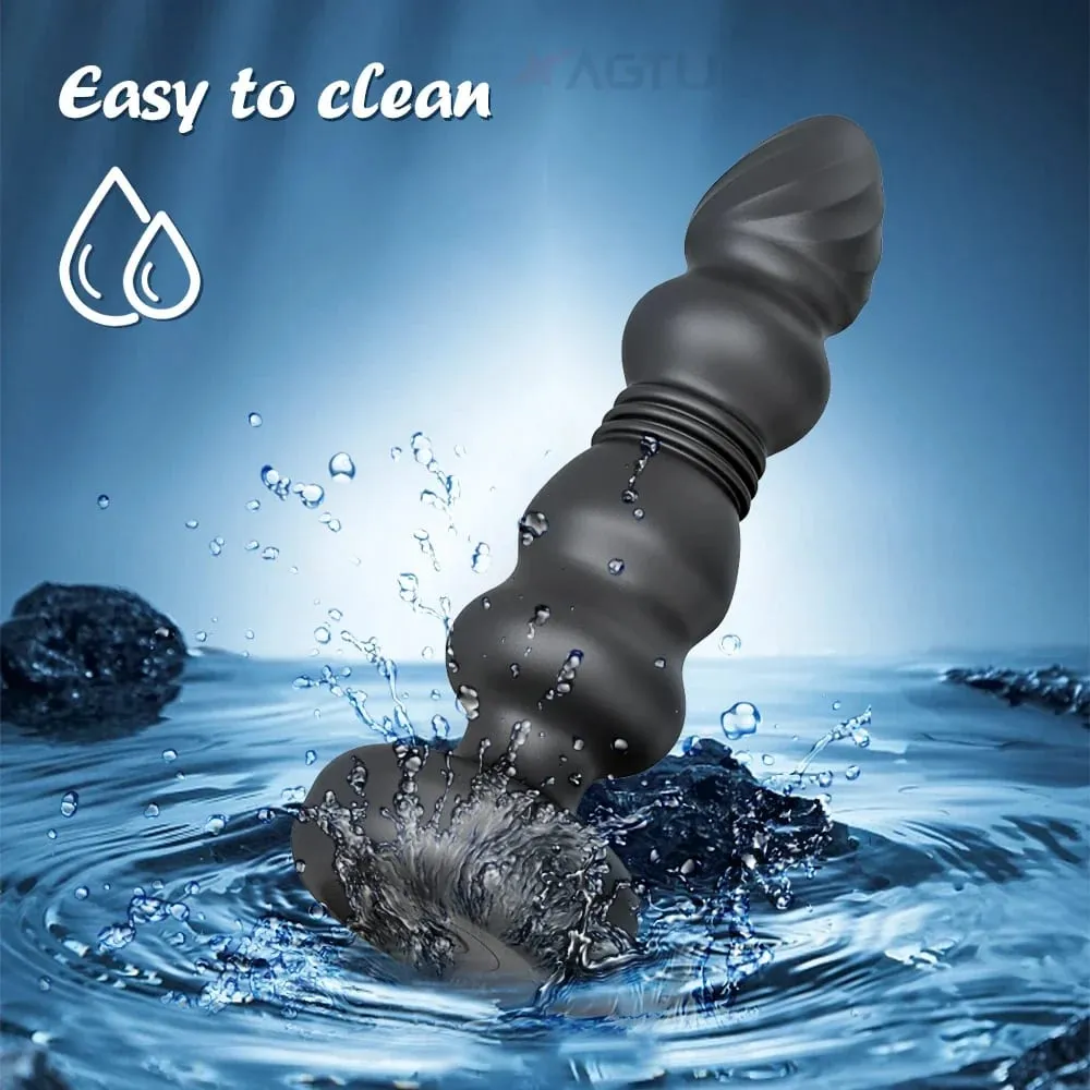 Thrusting Anal Plug Vibrator Anal Beads Male Prostate Massager Telescopic Vibrating Butt Plug Stimulator Sex Toys for Women Men