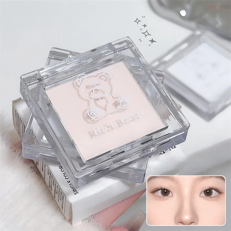 Matte Pure White Face Highlighter Palette Monochrome Pearly Jade Highlighter Eyeshadow Naturally Brightening Contouring Makeup