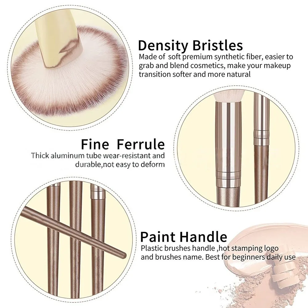 20 τμχ Πινέλα Μακιγιάζ Σετ Soft Synthetic Fiber Eyeshadow Blending Blush Powder Contour Beauty Tool