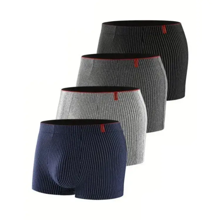 Men's Boxer Underwear Soft Breathable And Comfortable Briefs Striped Trendy Personality Casual Loose Boxers Panties Stylish