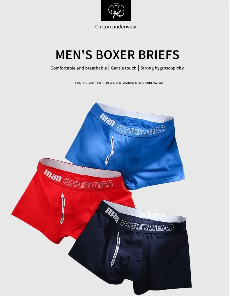 2024 new 6pcs/Lot Cotton Mens Underpants Soft Boxer Men Breathable Solid Underwear Flexible Boxershorts Cuecas Vetement Homme