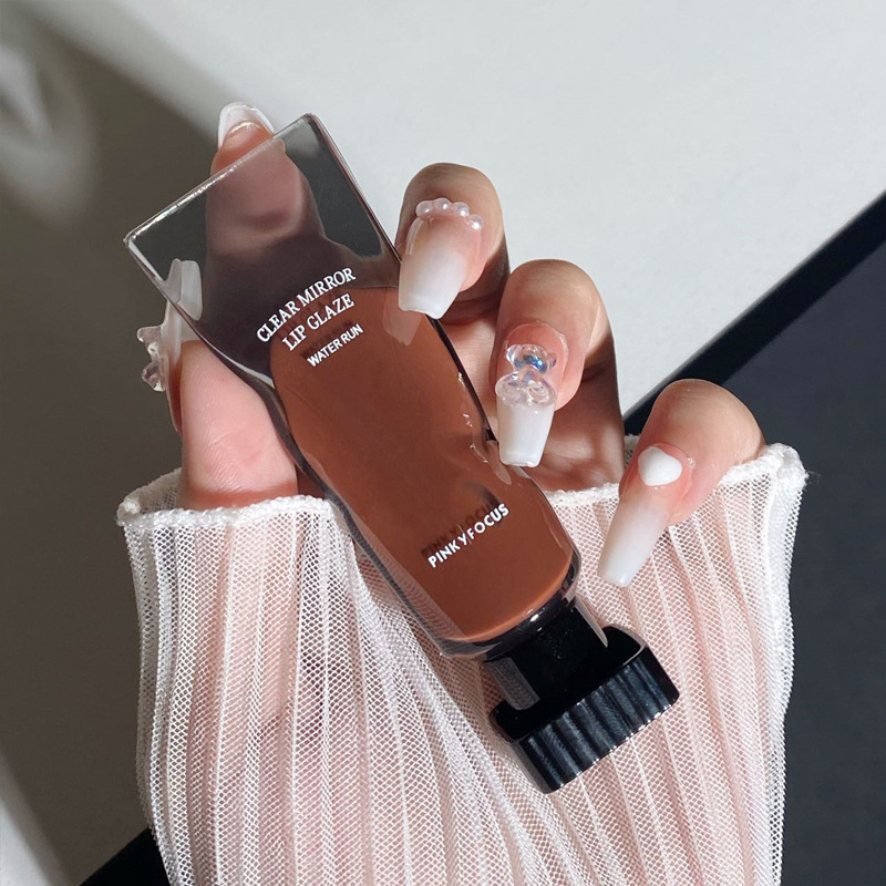 Black Mirror Water Lip Gloss Lip Glaze שפתון זכוכית שקופה שמן שפתון עמיד למים שפתון נוזלי עירום חום איפור בגוון שקוף