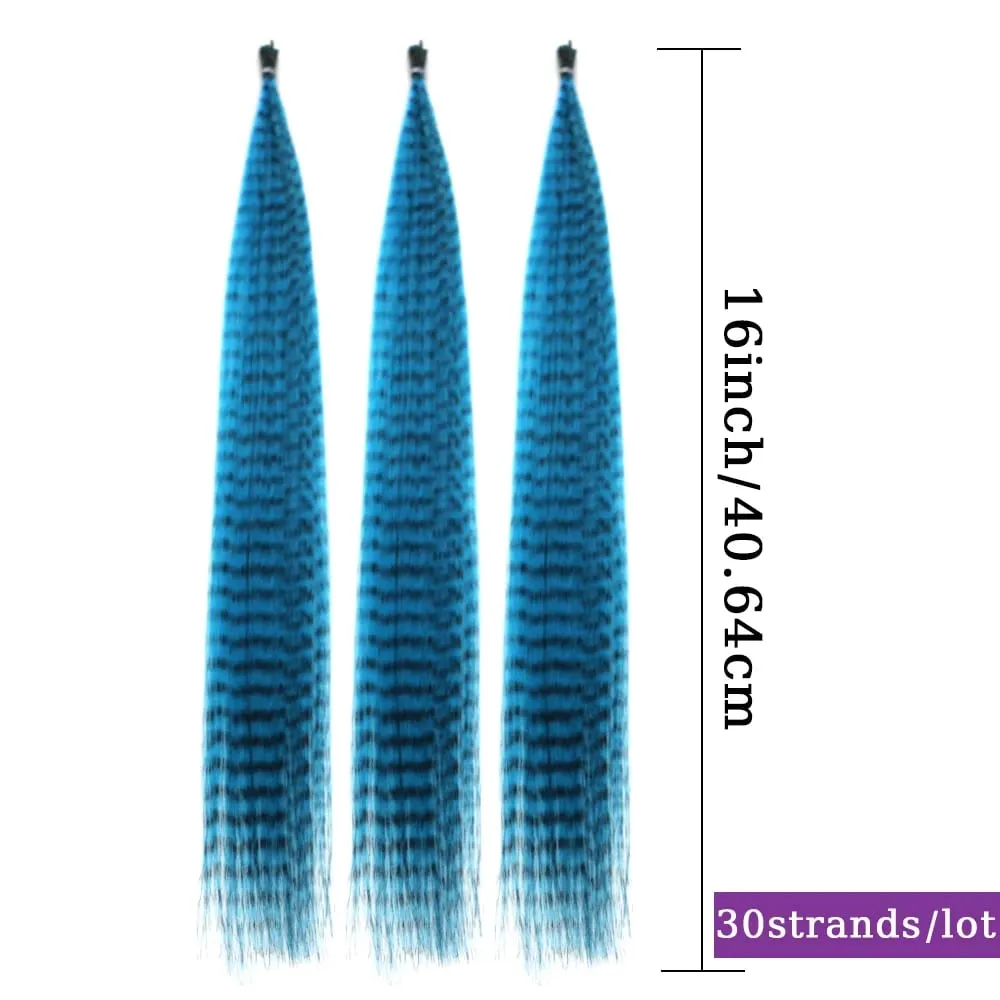 30roots Colored Synthetic Feather Ripe Extension μαλλιών 16 Inch I Tip Party Cosplay For Music Festival Halloween Christmas