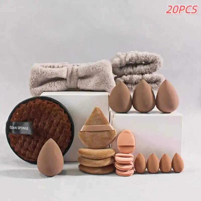 20 33Pcs Buong Makeup Tool Set na May Puff Brush Beauty Sponge Para sa Makeup Applying At Pag-alis ng Pang-araw-araw na Paggamit