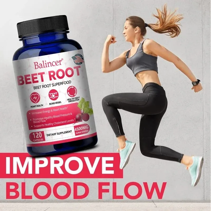Balincer Organic Beetroot Extract Κάψουλες - Καλό για ενέργεια και αντοχή στην κυκλοφορία του αίματος Συμπλήρωμα για την υγεία της καρδιάς