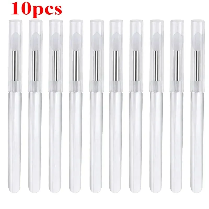 3/5/10 Buah Aplikator Stik Bibir Kuas Lipstik Silikon Lembut Pegangan Jernih Portabel Alat Kecantikan Lipgloss Microbrush Bersih