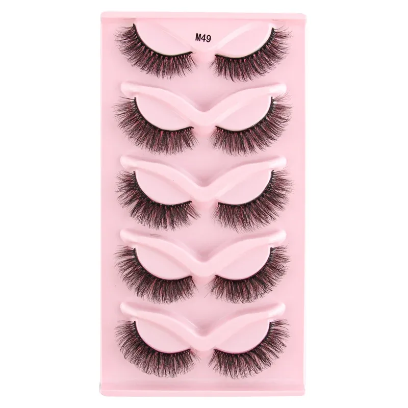 Half Eye Lashes Cat Eye Lashes 3/5/10 Ζεύγη ψεύτικες βλεφαρίδες Αφράτη απαλή φυσική εμφάνιση Clear Band 3D Mink Lashes Extension Μακιγιάζ