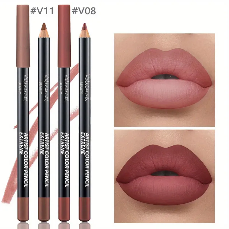 2db Lip Liner Makeup Duo: hosszan tartó vízálló matt formula gyengéd az érzékeny bőrön, és ideális a világos bézs tónusokhoz