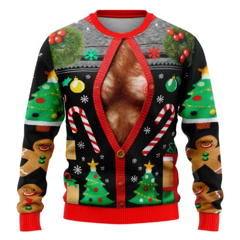 Ngộ nghĩnh Giáng Sinh Áo Len Nam Nữ Chui Đầu Xmas Áo Xấu Xí Đồ Họa Y2k Quần Tây cho Ngày Lễ Đảng Rời Quần Áo Nam