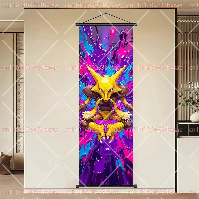 Pokémon Anime HD Scroll Painting Eevee Pikachu Suicune Charizard Mewtwo Διακόσμηση τοίχου με φόντο αφίσα Παιδικό δώρο