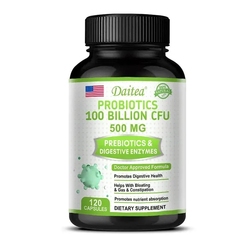 Probiotics 100 Billion CFU na may Prebiotics at Digestive Enzymes Gut Health Digestion Bloating Relief at Immune Support