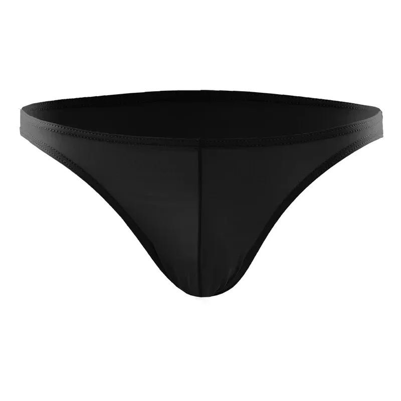Summer Men's Breathable Ice Silk Underwear - Thin Style, Sexy Low-Waist Tight Fit, Seamless Small Triangle Bottom