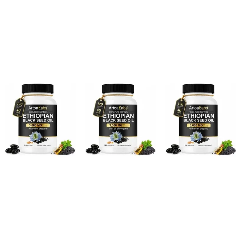 Ethiopian Black Seed Oil Softgels 3000mg na may 100mg Oregano Extract para sa Immune Digestive at Daily Vitality Support 120 Count