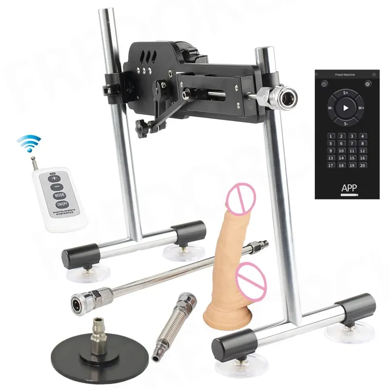 Fredorch Wireless Sex Machine for Women Masturbation Machine 70W Power Mute Sex Toy with Dildo Masturbator 3-9CM Stroke Love Ma