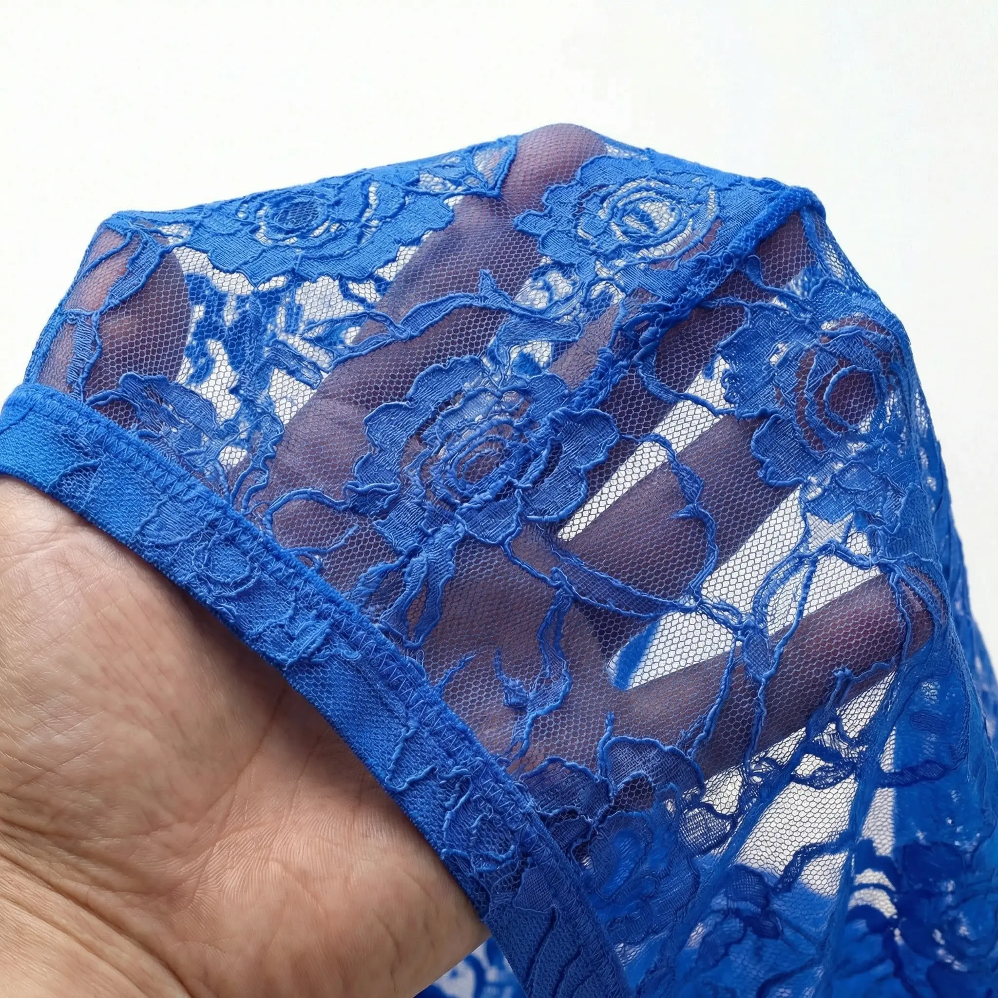 1Pc Men's Fashion New Design Sexy Lace Embroidery, High Elasticity Transparent Lace Flat Corner Underwear, Sexy, Ice Silk — image 17