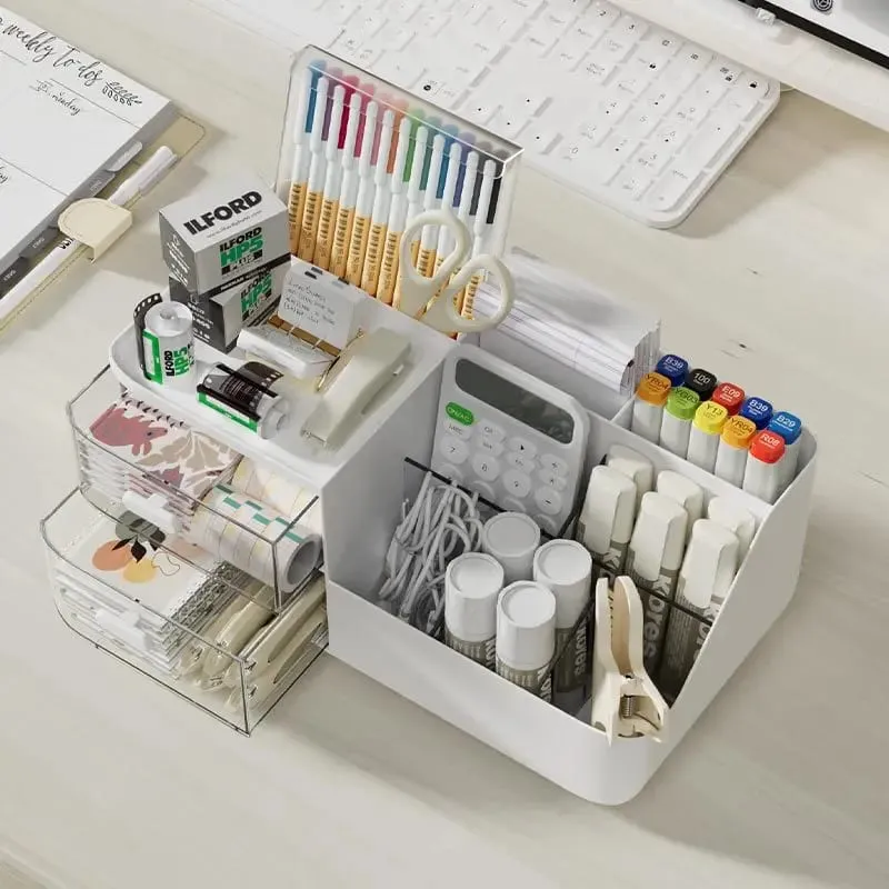 Οργάνωση καλλυντικών με 2 διαφανή συρτάρια μεγάλης χωρητικότητας Clear view Ομαλή ολίσθηση για πινέλα μακιγιάζ που εξοικονομεί χώρο