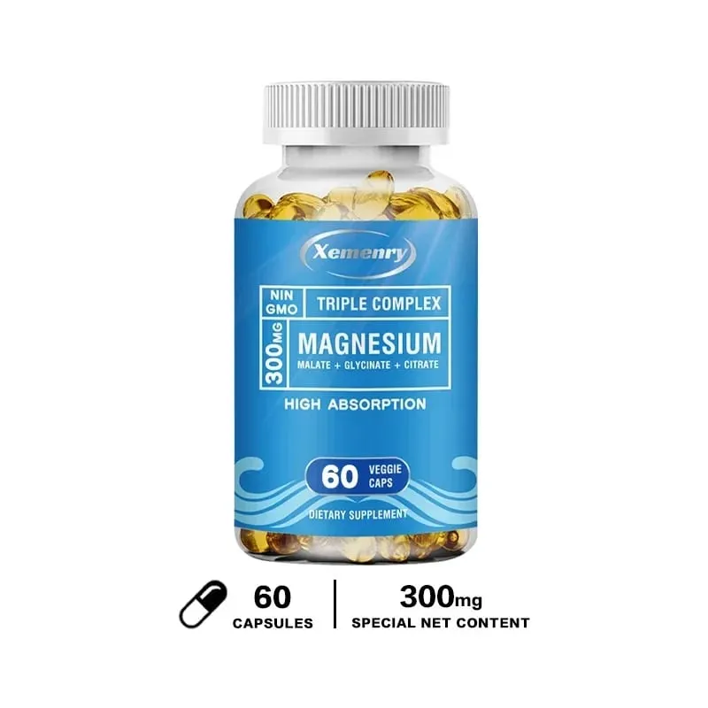 Triple Magnesium Complex Supplement - Naglalaman ng Magnesium Glycine Malic Acid at Citrate Para Ma-relax ang Muscles at Pagbutihin ang SleepSupp