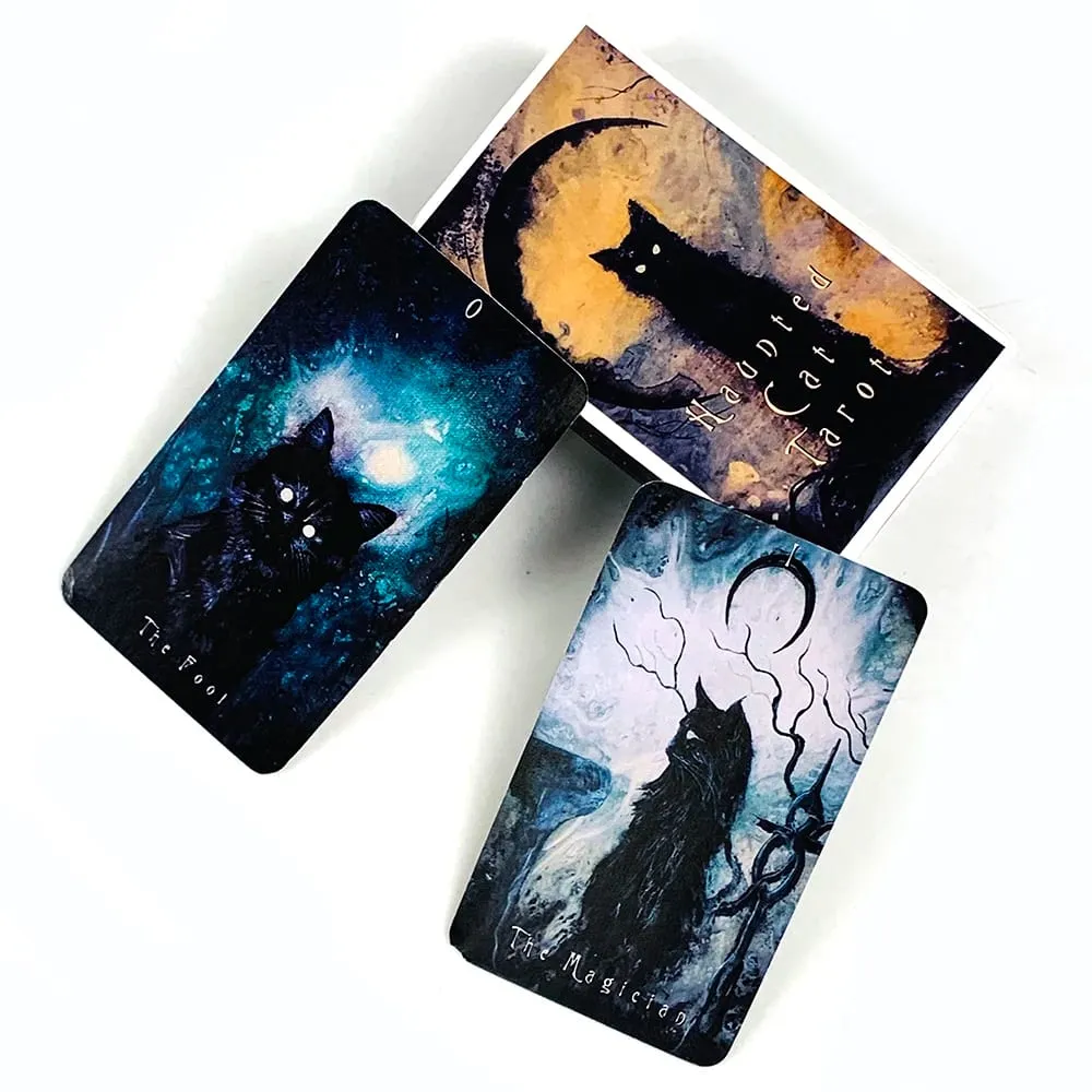 Bagong Tarot Haunted Cat Tarot Deck Fate Divination Oracle Board Game Playing Card Family Party Entertainment Card Game