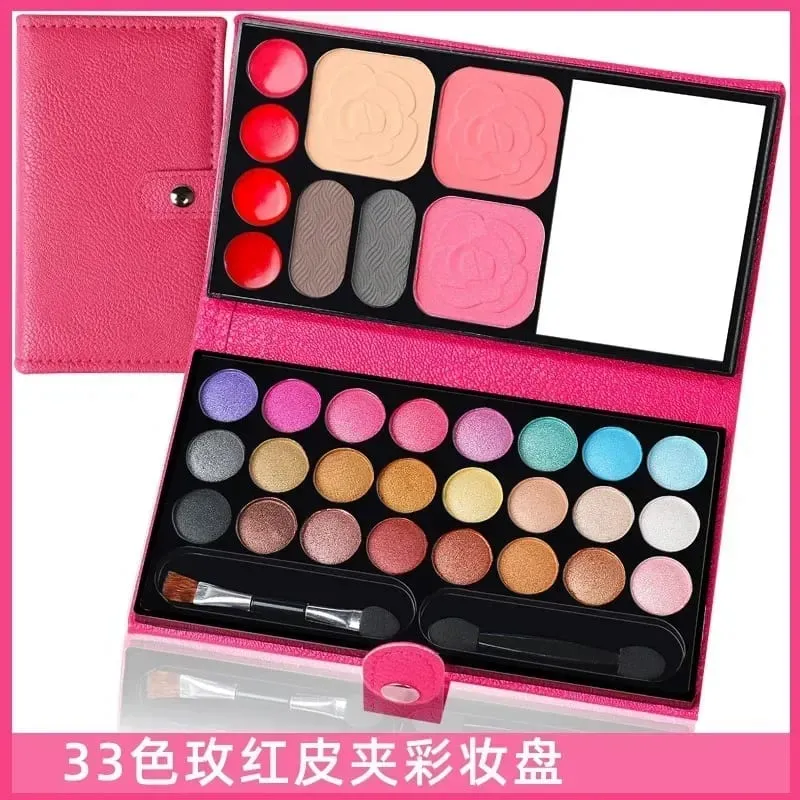 Eye Shadow Powder Blush Lipstick Lasting Cosmetics Σετ μακιγιάζ με καθρέφτες για αρχάριους ταξιδιωτικούς φορητές παλέτες 33 χρωμάτων