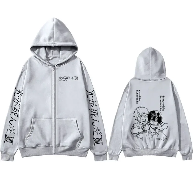 Anime The Summer Hikaru Died Zipper Hoodies Hikaru Yoshiki Manga Zip Up Hooded Sweatshirts Men Long Sleeves Hoodie Jackets Coats