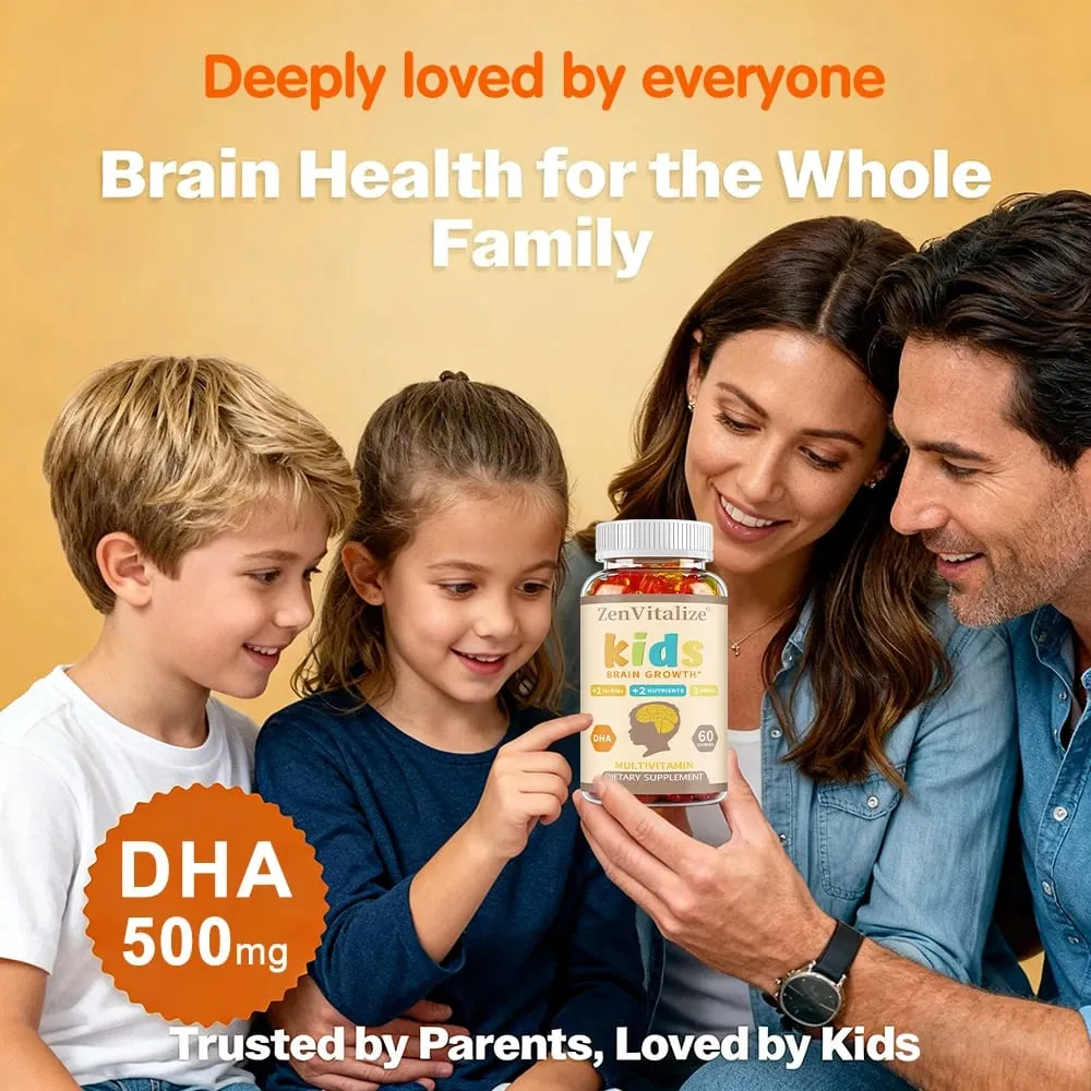 Kids Brain Development Gummies - με Ωμέγα 3 DHA προάγει την υγεία του εγκεφάλου των παιδιών, τη μνήμη και το ανοσοποιητικό